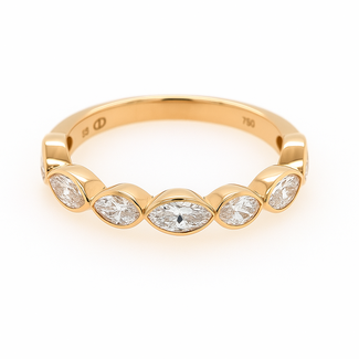 LAB GROWN  Diamond (1.00 ctw) marquise band 14k yellow gold