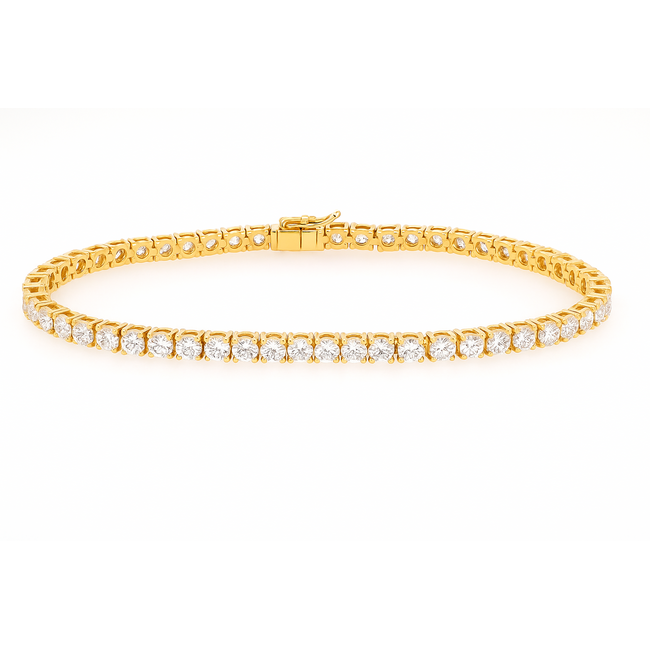 LAB GROWN Diamond (5.17 ctw) tennis bracelet 14k yellow gold 8.1 gr