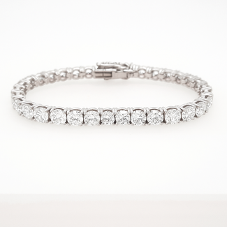 LAB GROWN Diamond (18.05ctw) round tennis bracelet 14k white gold 18.2 gr