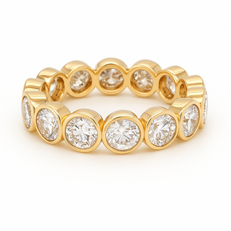 LAB GROWN Diamond (5.82 ctw) round bezel set eternity band 4.0 gr