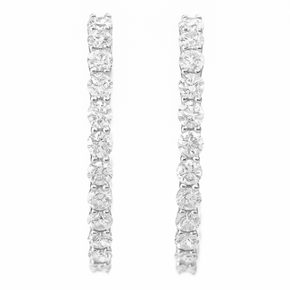 LAB GROWN Diamond (5.45 ctw) hoop earrings 14k white gold 5.2 gr