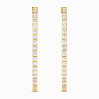 LAB GROWN Diamond (1.27 ctw) round hoop earrings 14k yellow gold 6.6 gr