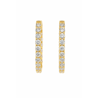 LAB GROWN Diamond (2.64 ctw) hoop earrings 14k yellow gold 6.1 gr