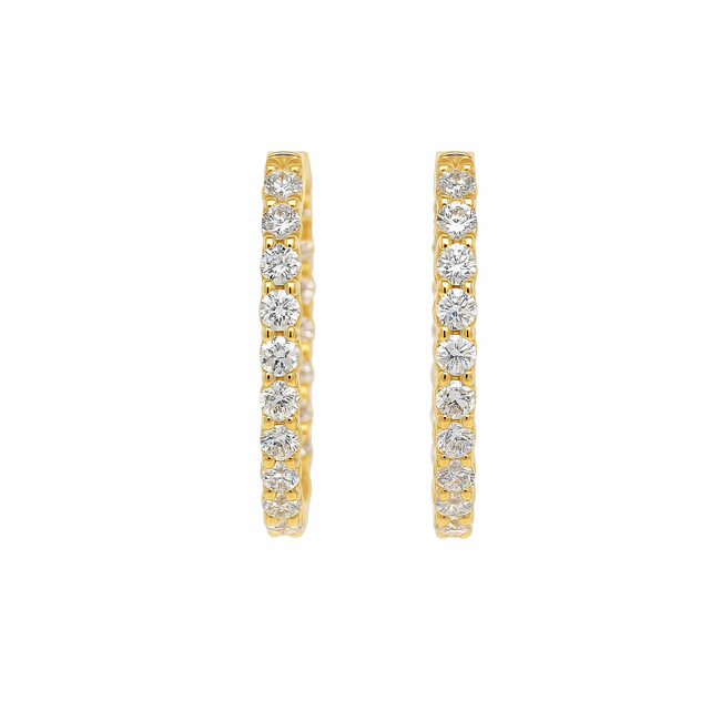 LAB GROWN Diamond (2.64 ctw) hoop earrings 14k yellow gold 6.1 gr