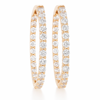 LAB GROWN Diamond (4.49 ctw) round hoop earrings 14k yellow gold 10.0 gr