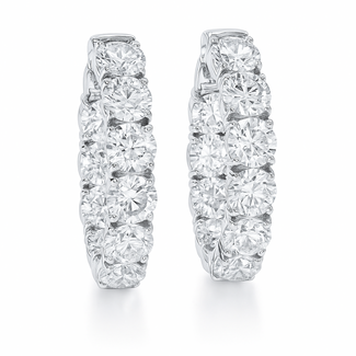 LAB GROWN Diamond (7.48 ctw) hoop earrings 14k white gold 6.1 gr