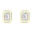 LAB GROWN Diamond (1.89 ctw) emerald cut bezel set studs 14k yellow gold 2.9 gr