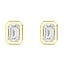 LAB GROWN Diamond (1.89 ctw) emerald cut bezel set studs 14k yellow gold 2.9 gr