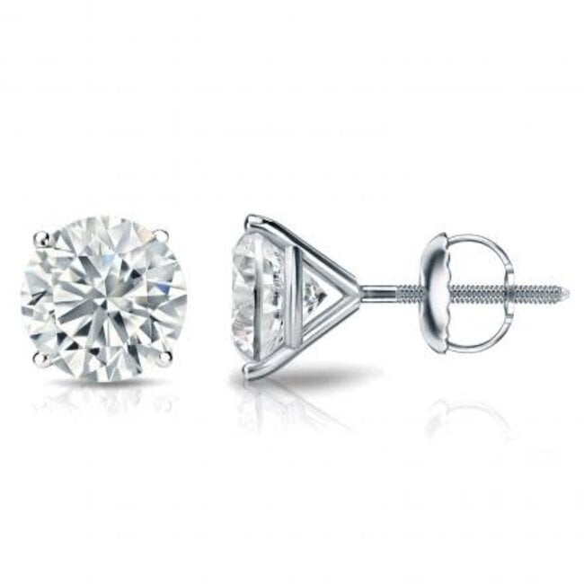 LAB GROWN Diamond (1.50 ctw) martini studs 14k white gold 0.8 gr