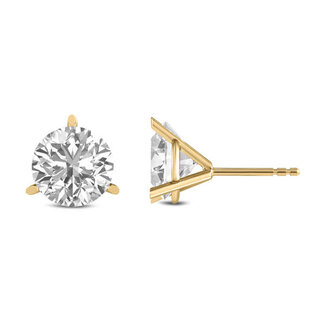 LAB GROWN Diamond (2.04 ctw) martini studs 14k yellow gold 0.8 gr