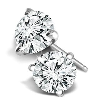LAB GROWN Diamond (0.52 ctw) round martini studs 14k white gold 0.5 gr