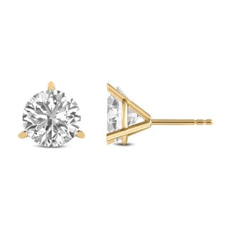 LAB GROWN Diamond (5.12 ctw) round martini studs 14k yellow gold 1.2 gr