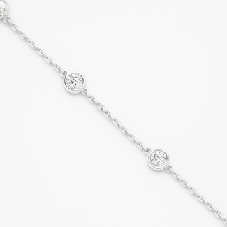 LAB GROWN Diamond (0.54 ctw) by the yard bracelet 14k white gold 1.7 gr