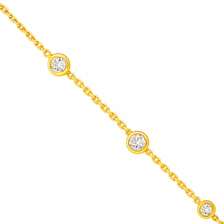 LAB GROWN Diamond (0.54 ctw) by the yard bracelet 14k yellow gold 1.7 gr
