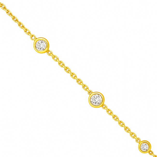 LAB GROWN Diamond (0.54 ctw) by the yard bracelet 14k yellow gold 1.7 gr