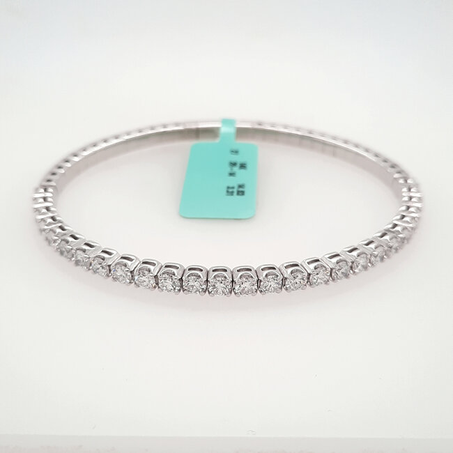 LAB GROWN Diamond (3.31 ctw) flexible bangle 14k white gold 14.8 gr