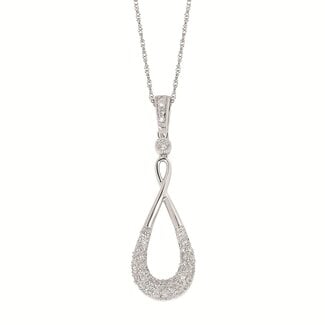 **Diamond (0.33 ctw) teardrop pendant w/chain 14k white gold