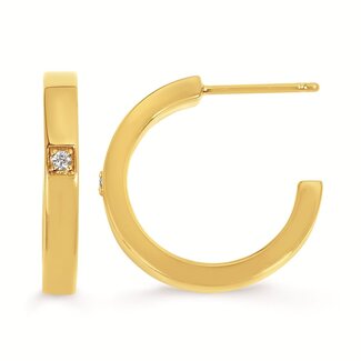 **Diamond (0.04 ctw) hoop earrings 14k yellow gold