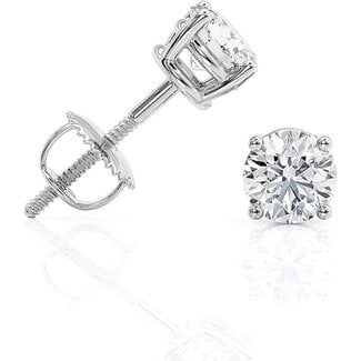 LAB GROWN diamond (2.07 ctw) round studs G/SI2 14k white gold 1.0 gr