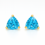 Blue Topaz (1.90 ctw)trillion cut stud earrings 14k yellow gold
