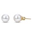 AAAA quality 6-6.5 mm freshwater cultured pearl studs 14k yellow gold
