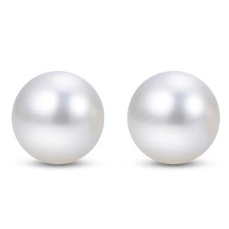 AAAA quality 6-6.5 mm freshwater cultured pearl studs 14k white gold