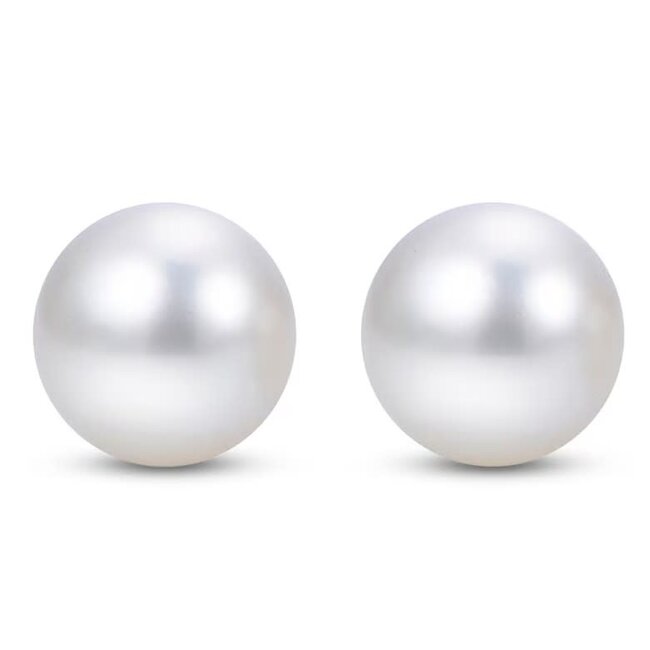 AAAA quality 6-6.5 mm freshwater cultured pearl studs 14k white gold