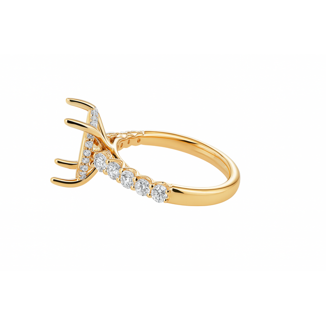 LAB GROWN Diamond (1.20 ctw) setting w/o 5 ct oval ctr 14k yellow gold