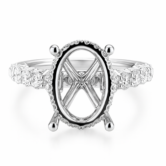 LAB GROWN Diamond (1.20 ctw) setting w/o 5 ct oval ctr 14k white gold