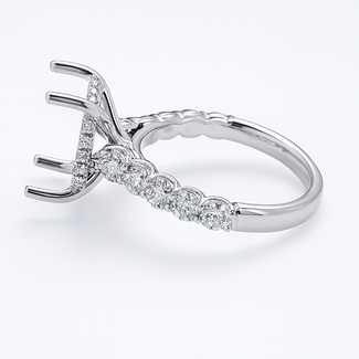 LAB GROWN Diamond (1.20 ctw) setting for 5 ct round 14k white gold 5.4 gr