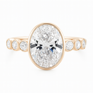 LAB GROWN Diamond (3 ct ctr/3.75 ctw) oval ring 14k yellow gold 4.6 gr