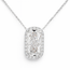 LAB GROWN diamond (2ct ctr/2.20ctw) cushion halo necklace 14k white gold