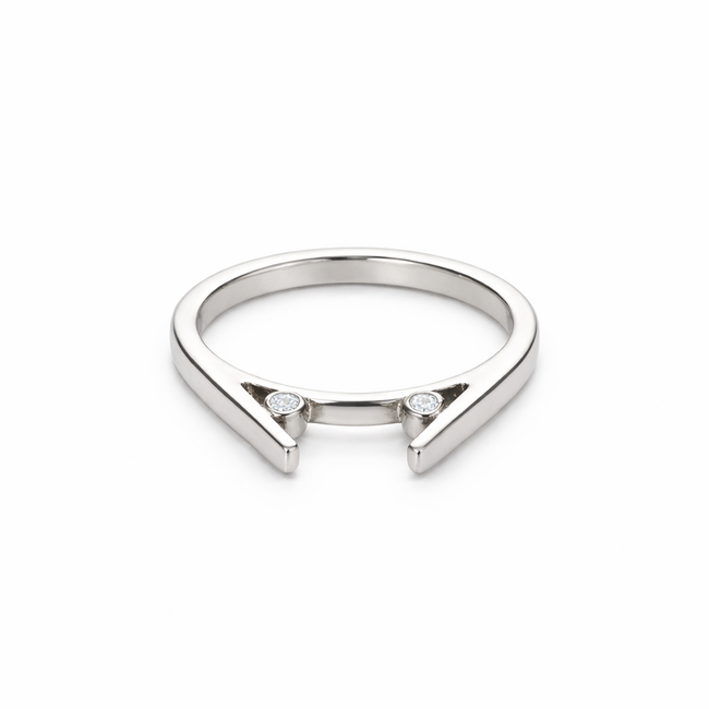 Diamond (0.04 ctw) bridal setting no head 14k white gold 3.5 gr