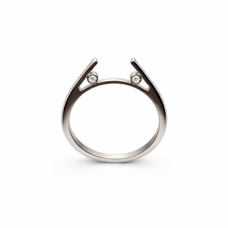 Diamond (0.04 ctw) bridal setting no head 14k white gold 3.5 gr