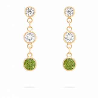 Peridot, lemon quartz, white topaz (1.85 ctw) 3 stone dangle earrings 18k yellow gold