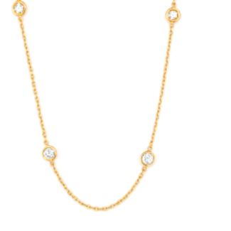 LAB GROWN Diamond (1.05 ctw) by the yard necklace 14k yellow gold 3.5 gr