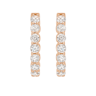 LAB GROWN Diamond (2.15 ctw) hoop earrings 14k yellow gold 7.6 gr