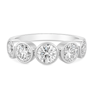 LAB GROWN Diamond (2.85 ctw) bezel set 7 stone band 14k white gold