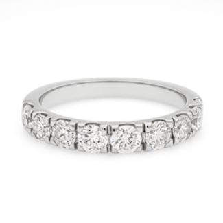 LAB GROWN Diamond 9 stone band 14k white gold 4.9 gr