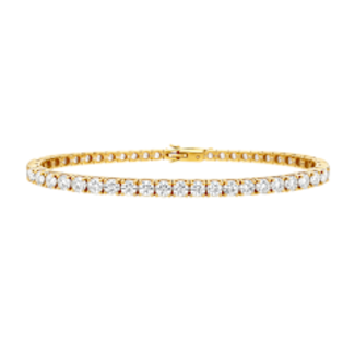 LAB GROWN Diamond (3.50 ctw) tennis bracelet 14k yellow gold 6.8 gr