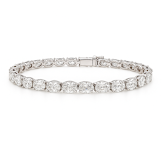 LAB GROWN Diamond (8.2 ctw) oval tennis bracelet 14k white gold 7.0 gr