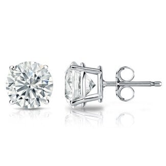 LAB GROWN Diamond (1.94 ctw) round stud earrings     14k white gold