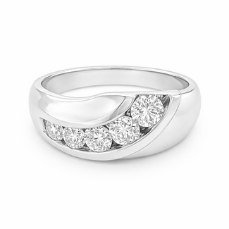 TQ Original diamond (1.27 ctw) journey ring 18k white gold 9.4 gr