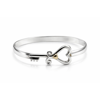 6mm Key to Her Heart Bangle, size 8