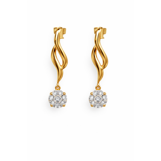 TQ Original diamond (0.50 ctw) "Mistletoe" earrings, 14k Yellow gold 2.9 gr