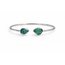 Paraiba color apatite rough twister bracelet sterling silver