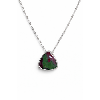 Ruby / Zoisite slider pendant w/chain sterling silver