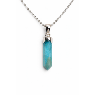 Larimar "pencil" pendant w/chain sterling silver