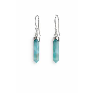 Larimar "pencil" dangle earrings sterling silver
