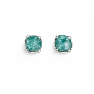 Paraiba color apatite rough stud earrings sterling silver
